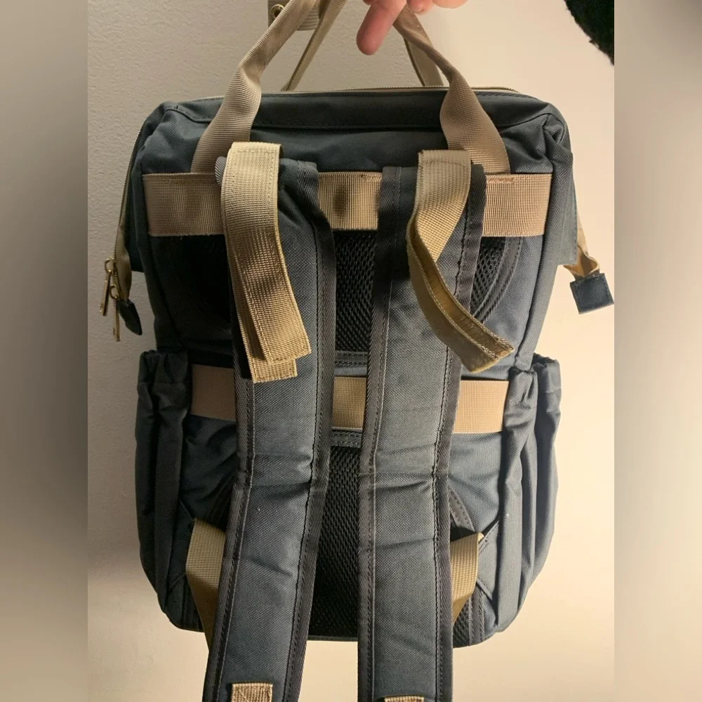 OSOCE Diaper Bag Backpack Multi-Function Waterproof Grey Nappy Bag Maternity